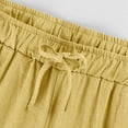thumbnail image 6 of Ecqkame Women's Solid Color Pants Casual High Waist Straight Leg Elastic Waist Pants Loose Flowy Trousers with Pockets 02-Yellow XL, 6 of 9