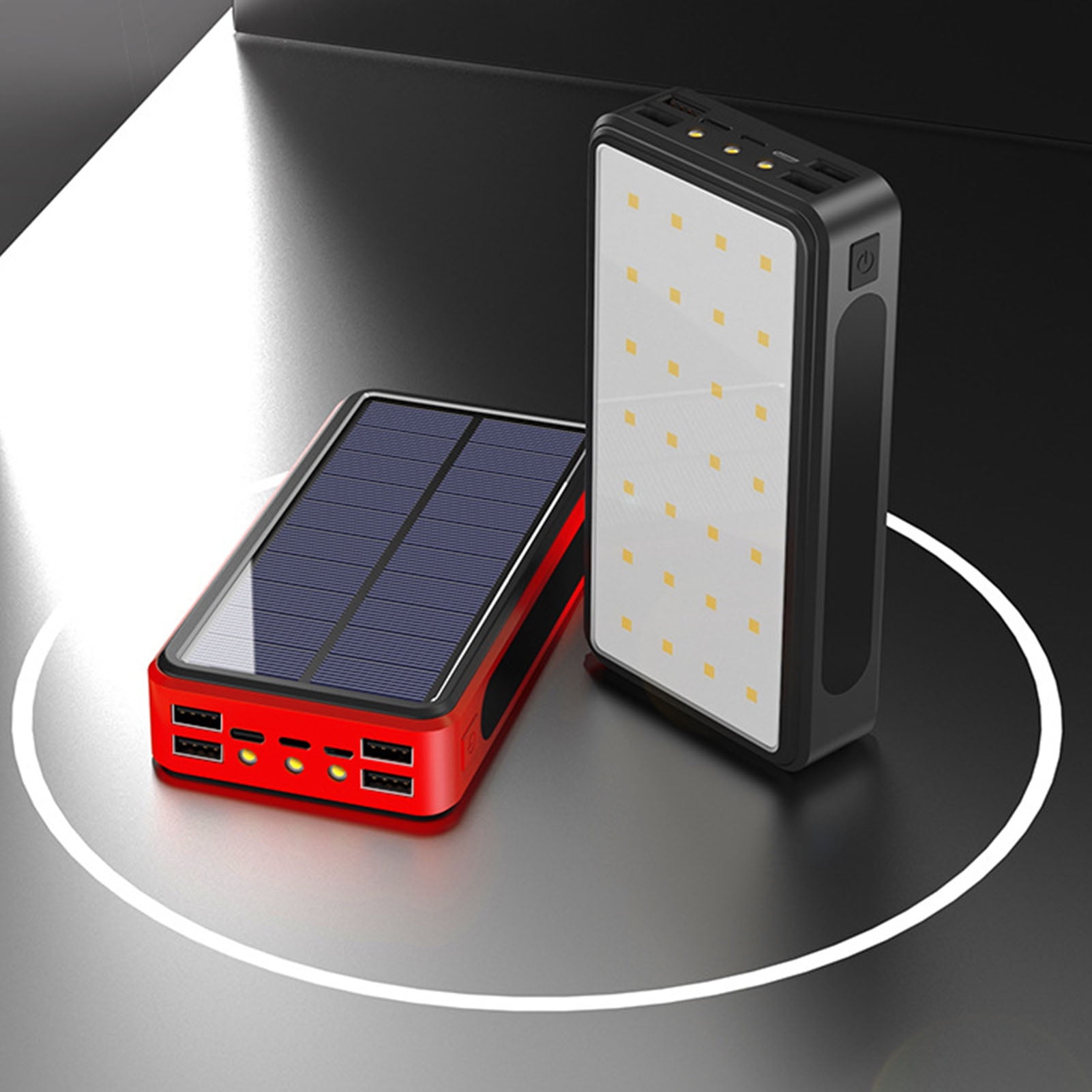 Garden Care Solar Power Bank 50000mAh Aluminum Alloy USB Portable Charger Battery Pack LED Light Outdoor Camping Emergency