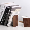 thumbnail image 3 of Juego de 2 pares de sujetalibros de madera de nogal 13 x 8,1 cm Zhivalor  LHH-0101, 3 of 5