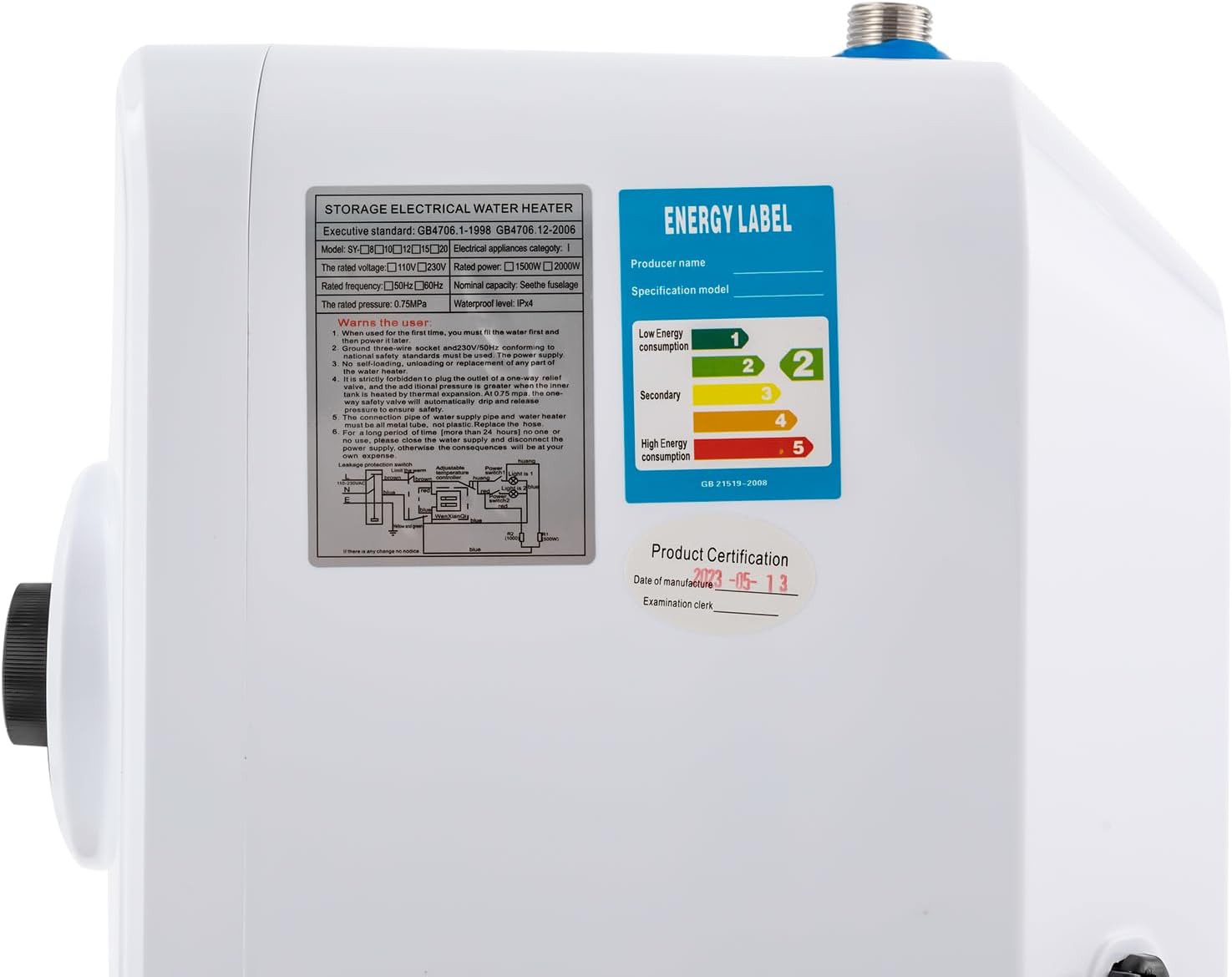 DENEST 1.5KW Instant Point of Use Hot Water Heater For RV Trailer Bathroom Under Sink