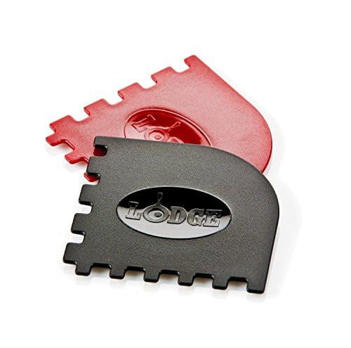 Lodge SCRAPERGPK Durable Grill Pan Scrapers Red and Black Set
