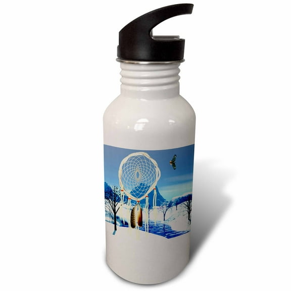 3dRose, Dreamcatcher wih Hawk, 21 oz Sports Water Bottle