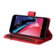 thumbnail image 6 of iPhone 7 Plus Case, iPhone 8 Plus Cover, Wallet Card Slot Crossbody/Shoulder Strap + Wristlet Strap Magnetic Flip Premium PU Leather Zipper Pocket With Kickstand For iPhone 7 Plus / 8 Plus,
Red, 6 of 18