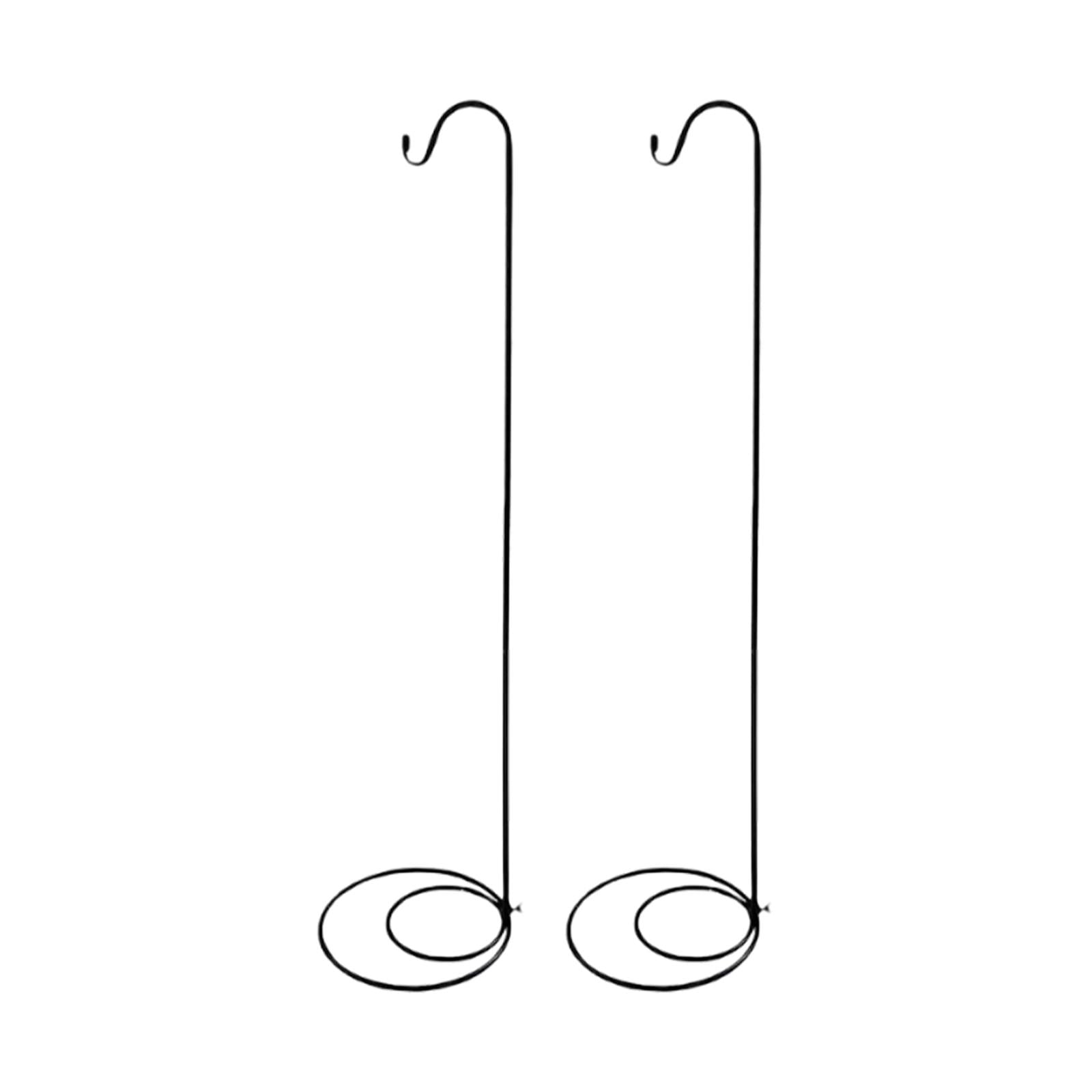 2 Pack Shepherds Hook Stand Display Hanger Iron Base for Solar Lights Bird Feeders Indoor Outdoor Backyard