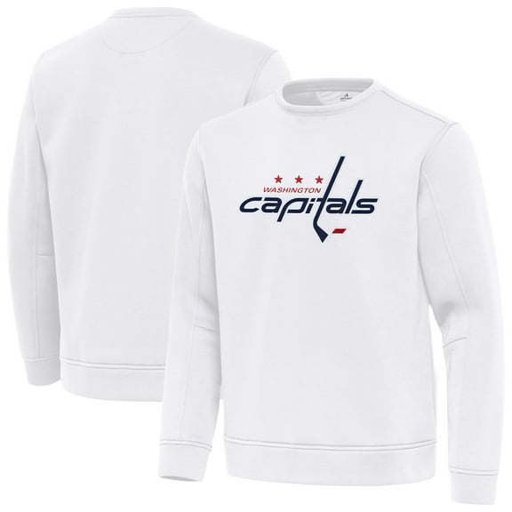 Men's Antigua White Washington Capitals Relevant Lightweight Pullover Sweatshirt