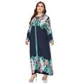 thumbnail image 4 of Tralilbee Robe Décontractée Moderne à Manches Longues Imprimée Grande Taille pour Femme Longue Mode Robe Décontractée Jusqu'au Sol Robe à Manches Longues 6TG Chandail, 4 of 5