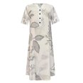 thumbnail image 2 of Robe de Plage Femme Décontractée à Manches Courtes Robes Taille Empire Robe sous le Genou Poches, 2 of 5