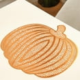 thumbnail image 5 of Fasiaou Store 2 Packs Hollow Out PVC Pumpkin Placemat Non Slip Heat Insulating Waterproof Dining Table Mat for Thanksgiving Party Wedding Decor Western Style Hot Stamping, 5 of 6
