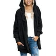 thumbnail image 4 of luvamia Women Casual Fuzzy Fleece Hooded Cardigan Pocket Faux Fur Outerwear Coat Size S-2XL, 4 of 5