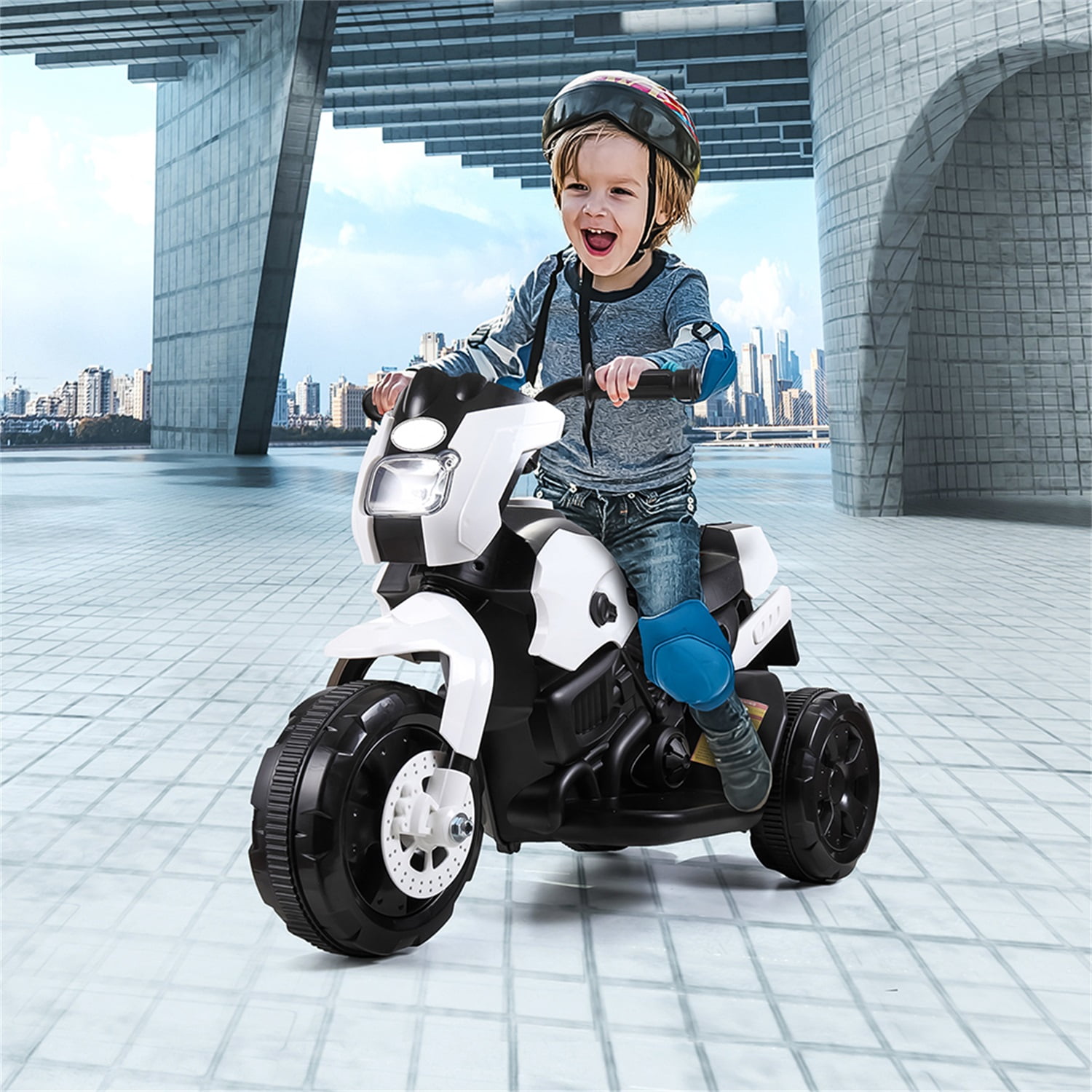 Lowestbest White 6 V Motorcycle Powered Ride-On Lowestbest White 6 V Motorcycle Powered Ride-On
