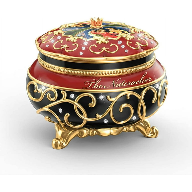 Clara And The Nutcracker Heirloom Porcelain Music Box with Russian