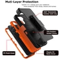 thumbnail image 2 of Takfox Samsung Galaxy A14 5G Case with Belt Clip Holster [Built in Screen Protecotr] Military Grade Heavy Duty Protection 3 in 1 Shockproof Armor Rugged Durable for Galaxy A14 5G Phone - Black+Orange, 2 of 5