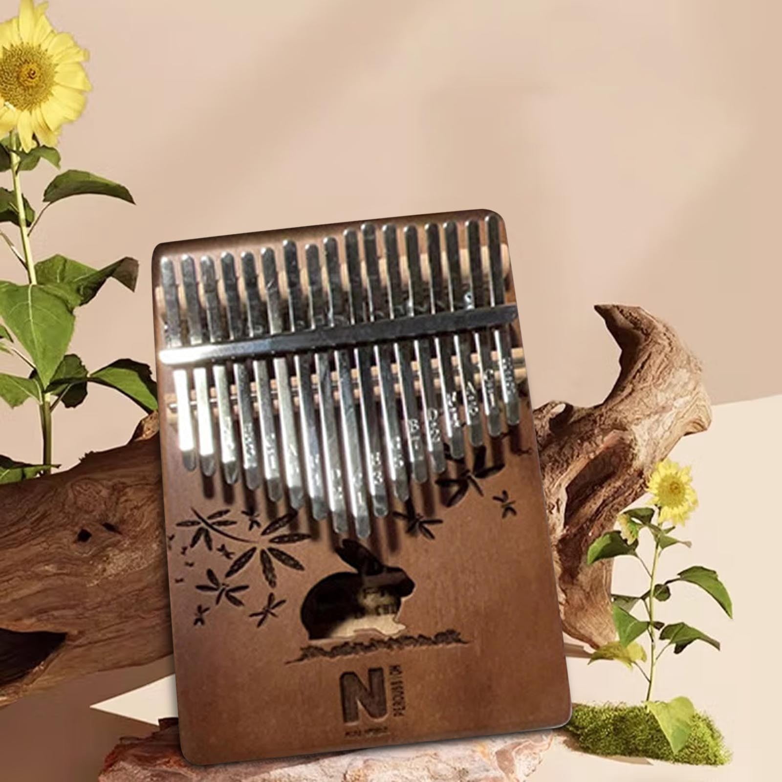 Nilvkv Musical Instruments Wooden 17 Tone Finger Piano Beginner's Guide to Solid Wood Thumb Piano, Toys and Hobbies
