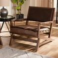 thumbnail image 3 of Baxton Studio Fauteuil d'Appoint en Similicuir Noyer Brun Rovelyn, 3 of 10