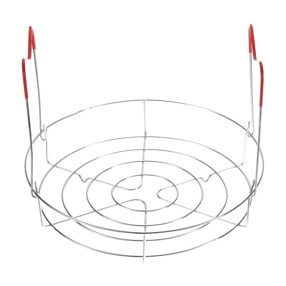 11" Canning Rack, Steamer Canning Jar Rack with Handles, Red