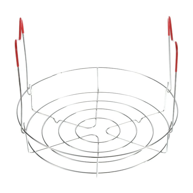 Unique Bargains 11' Canning Rack, Steamer Canning Jar Rack with PVC Handles, Red