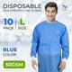 thumbnail image 2 of Batas Médicas Desechables Paquete De 10 Batas De Aislamiento Azules Batas Desechables Bata Médica De Ppe De Polipropileno Grande De 50 G Mm2 Con Muñecas Elásticas Corbatas Para El Cuello Corbatas Para, 2 of 5