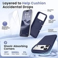 thumbnail image 2 of ouhos for iPhone 18 Pro Max Magnetic Silicone Case, Built-in Screen Protector, Full Camera Lens Protection, Shockproof Drop Resistant Slim Phone Cover, Navy Blue, 2 of 7
