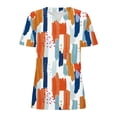 thumbnail image 5 of Hipattires Womens Plus Size T-Shirts Orange Casual Summer Tops Print V-Neck Oversized Blouses Short Sleeve T-Shirts, 5 of 5