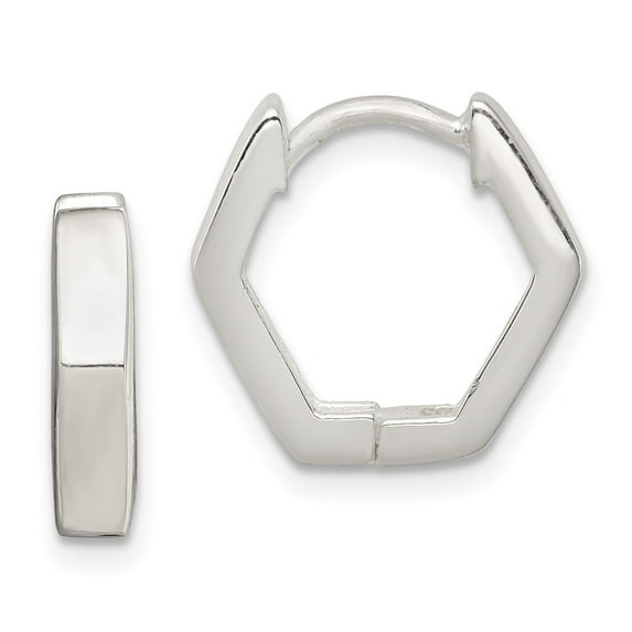White Sterling Silver Earring Hinged Huggie Women'S 14 mm 4