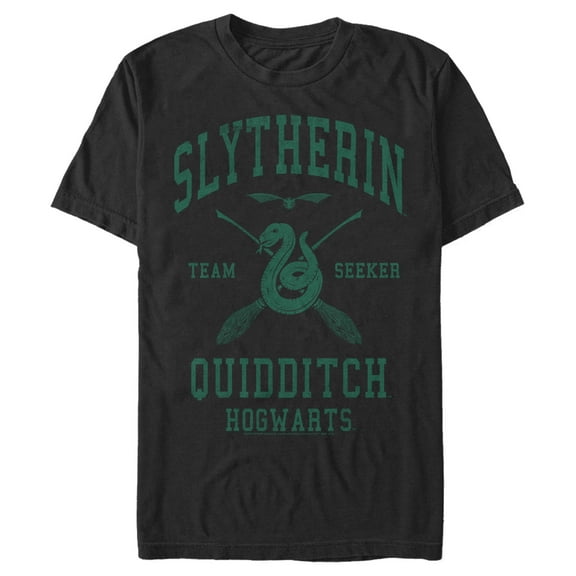 Men's Harry Potter Slytherin Quidditch Team Seeker Graphic Tee Black Small