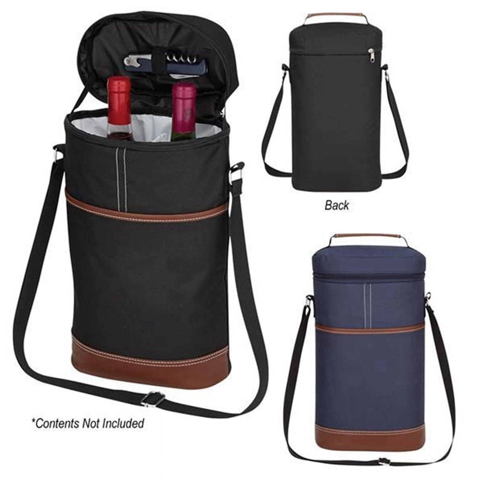 2 Bottle Wine Bag Wine Carrier  Tote Bag, Leakproof & Insulated Wine Cooler Bag Wine Bottle Gift Bag Navy Blue