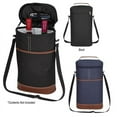 thumbnail image 7 of 2 Bottle Wine Bag Wine Carrier Tote Bag, Leakproof & Insulated Wine Cooler Bag Wine Bottle Gift Bag Navy Blue, 7 of 7