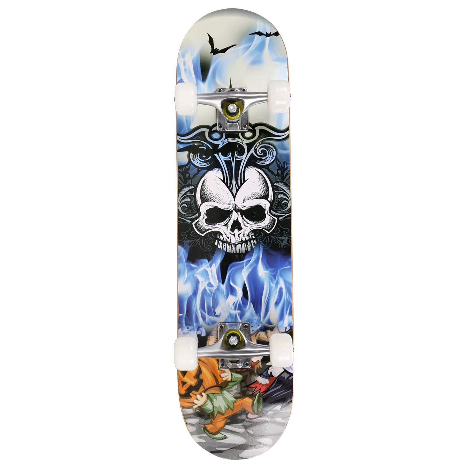 Details about   Complete 4 Wheel Skateboard Double Kick Deck Concave With White Wheels 31''x 8'' 