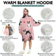 thumbnail image 5 of Wearable Oversized Blanket,Boston Terrier Dogs and Flowers Wearable Blanket Hoodie for Adults,Cozy Hooded Blankets with Super Pockets,Super Warm Fuzzy Pullover for Women & Men, 5 of 6