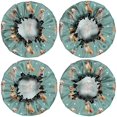 thumbnail image 2 of Shower Caps,Chihuahua and Footprints Waterproof Shower Cap for Women 4 Pieces,Double Reusable Hair Cover for Shower PEVA Elastic Stretch Hem, 2 of 7