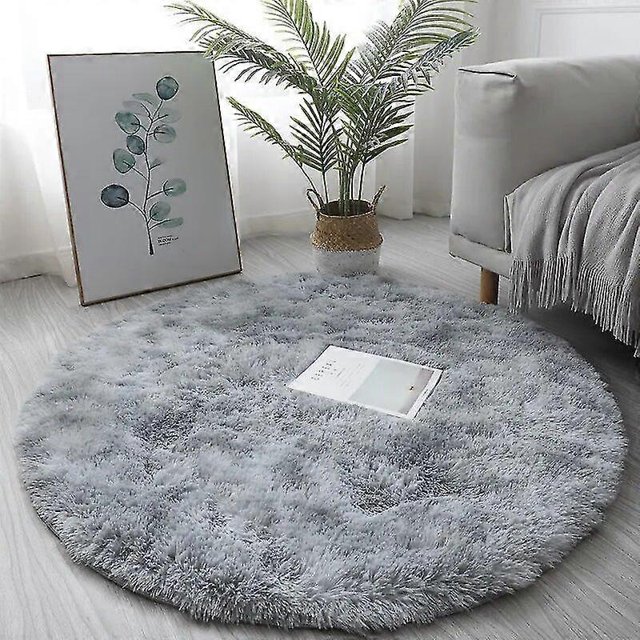 Plush Round Rug Mat Fluffy White Carpets for Living Room Soft Home Decor Bedroom Kid Room Decoration Salon Thick Pile Rug