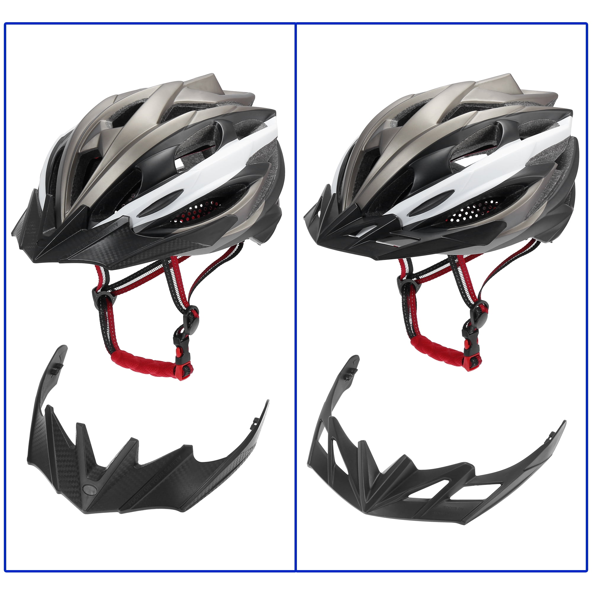 Adult Road Cycling Helmet Mountain Bike Helmet with 2 Sun Visors