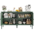 thumbnail image 3 of 59" Sideboard Buffet Cabinet with Storage, Vintage Coffee Bar Cabinet with 4 Doors & Adjustable Shelves for Living Room, Kitchen, Hallway, Green, 3 of 9