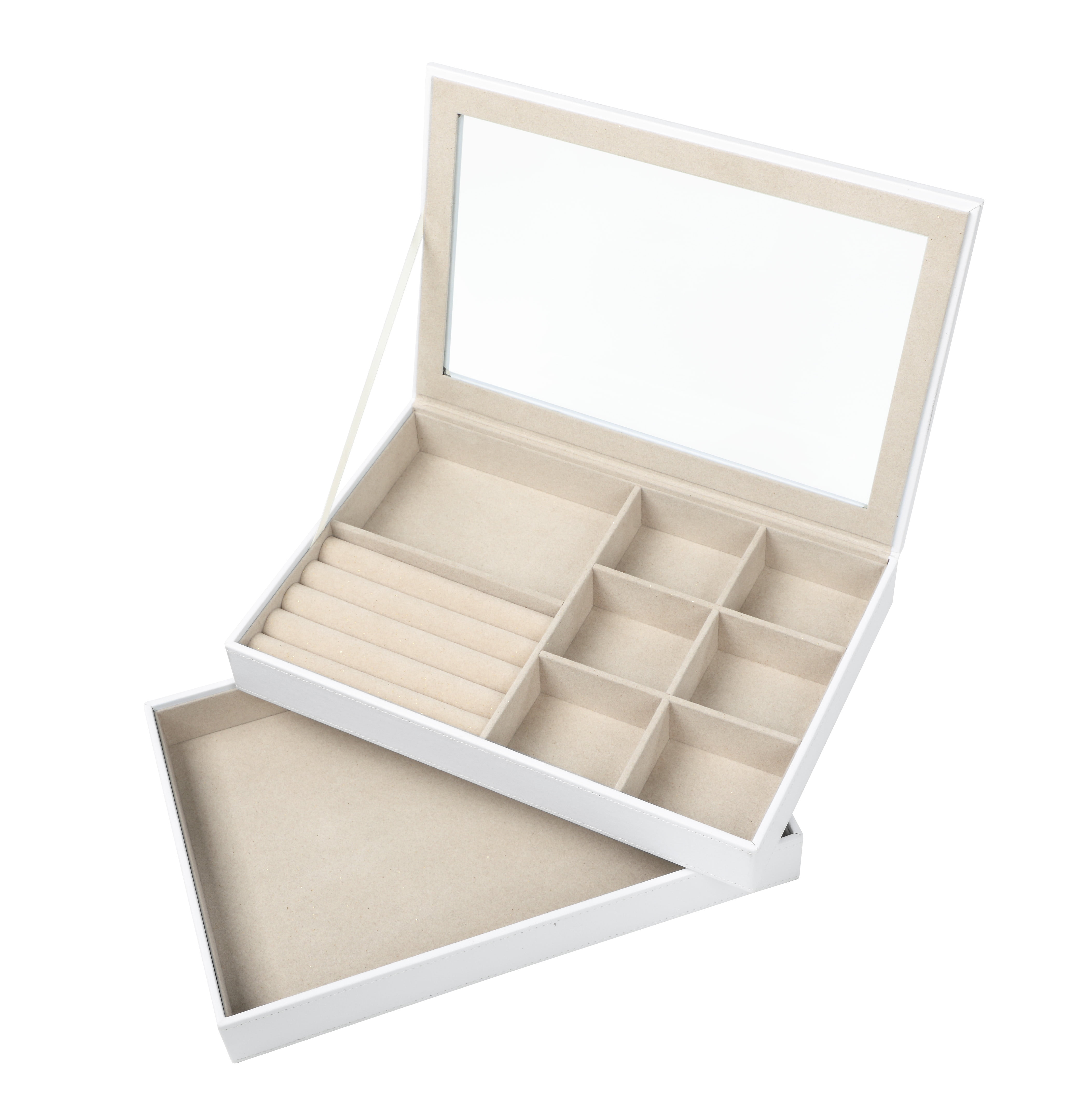 Hives and Honey Esther Women's White Vinyl Jewelry Tray for Organizing
