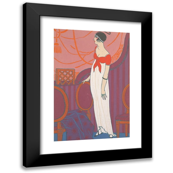 Georges Lepape 11x14 Black Modern Framed Museum Art Print Titled - The Intermission (1912)