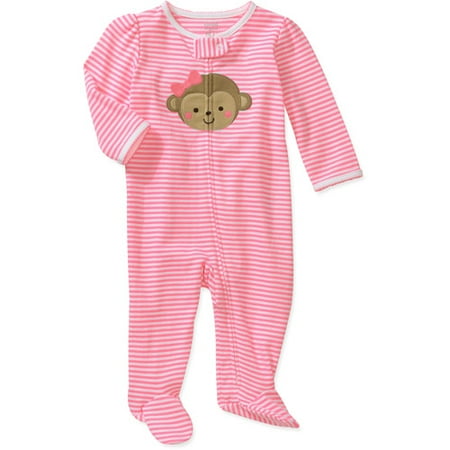 Child of Mine by Carters Newborn Girls' Monkey Stripe Sleep n Play