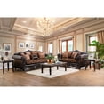 thumbnail image 2 of Hannon Traditional Leatherette Upholstered Loveseat, Brown, 2 of 7