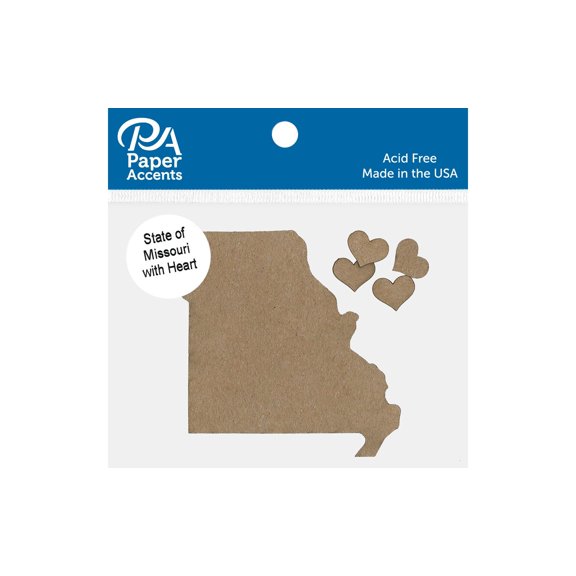 Chip Shape 4pc State of Missouri w/ Heart Nat