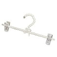 thumbnail image 1 of Ropa de metal con de perlas de 30 cm Pantalones Percha Pantalones Estante de vestido con clip para ropa de boda Decoración de la tienda Blanco Soledad Percha de ropa con cuentas de perlas, 1 of 10