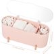 thumbnail image 2 of Contenedor para almohadillas de maquillaje, soporte para hisopos de algodón, bote con forma de bola, dispensador de almohadillas, 3 compartimentos ABS con tapa, blanco, 2 of 4