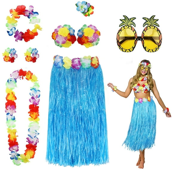 Kit de Disfraz de Falda Hula PHOGARY para Fiesta Luau en Hawái para Mujer