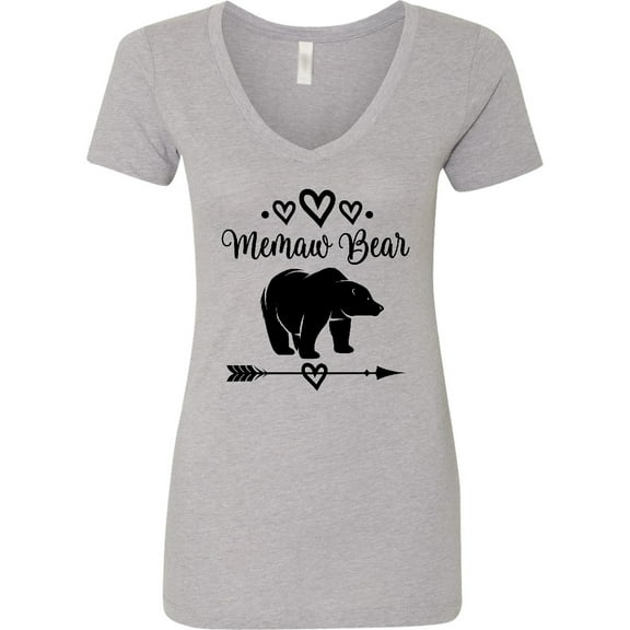 Inktastic Memaw Bear Grandmother Women's V-Neck T-Shirt