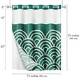 thumbnail image 4 of Americanflat 72x75 Hookless Shower Curtain - Abstract Green White Shower Curtain with Sheer Panel, Snap-In Liner, and Grommets - 100% Polyester, 4 of 8