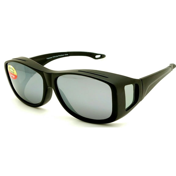 OTG Over-The-Glasses Large Polarized Gray Lens Ventilated Black sideview frame