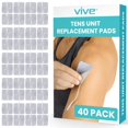 thumbnail image 1 of Almohadillas de repuesto Vive Tens (paquete de 40) - Reutilizables, autoadhesivas - Compatibles con electrodos Omron, Auvon, TENS 7000 y Healthmate para estimulación muscular y electroterapia - Conect, 1 of 5