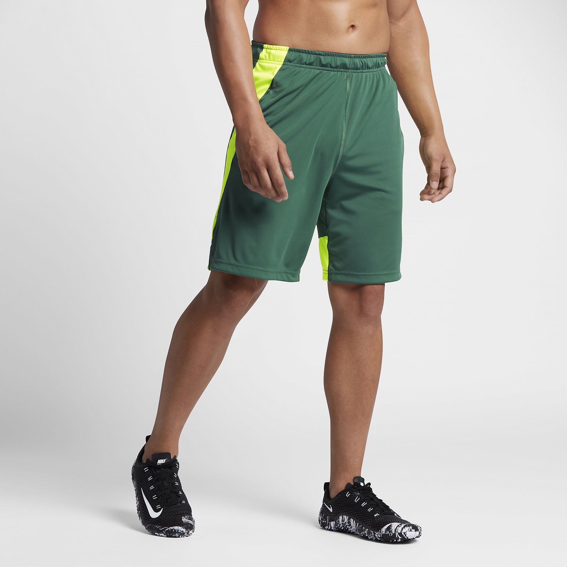 Nike Nike Men's DriFit Dry 9" Training ShortsGreen/Neon Yellow