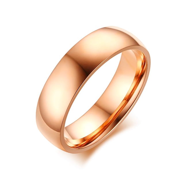 Classic Wedding Rings For Men Women Rose Gold Anniversary Promise Band