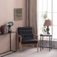 thumbnail image 4 of Zimtown Sorrento Mid-Century Retro Chair,Modern PU Leather Upholstered Wooden Lounge Chair,Black, 4 of 9