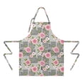 thumbnail image 2 of Pioneer Flower Floral Print Pattern Apron for Women and Men, Cotton Linen Waterproof with Pockets, Adjustable, 33x27 Inch for Kitchen, Gardening, BBQ, Salon, 2 of 6