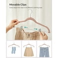 thumbnail image 6 of Velvet Skirt Pants Hangers 30 Packs Velvet Hangers with Adjustable Clips Non Slip Space Saving Clothes Hangers for Skirts Pant Pale Brown, 6 of 6